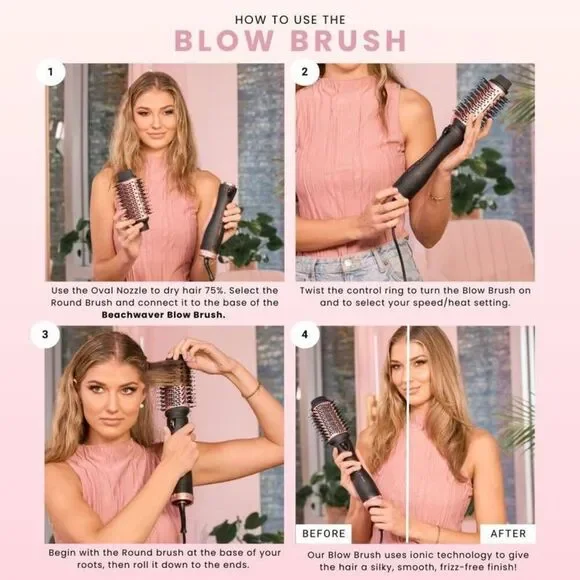 BEACHWAVER Co. -  Blowout Brush - Midnight Rose Rose - Picture 5 of 5